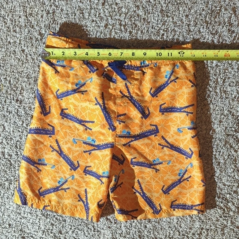 Orange Alligator Print Shorts